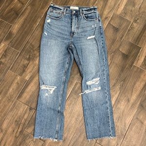 Abercrombie Curve Love Ankle Straight High Rise Jeans